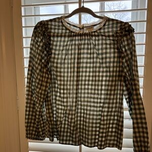 Loft blouse. Cream and green